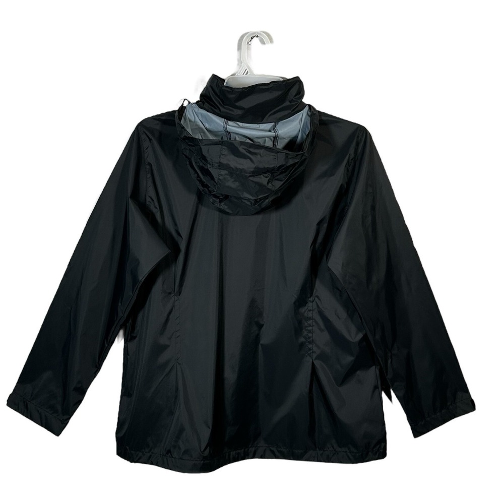 Columbia Women's Waterproof Rain Jacket Size 2X Solid‎ Black Hooded Lightweight - Picture 4 of 7
